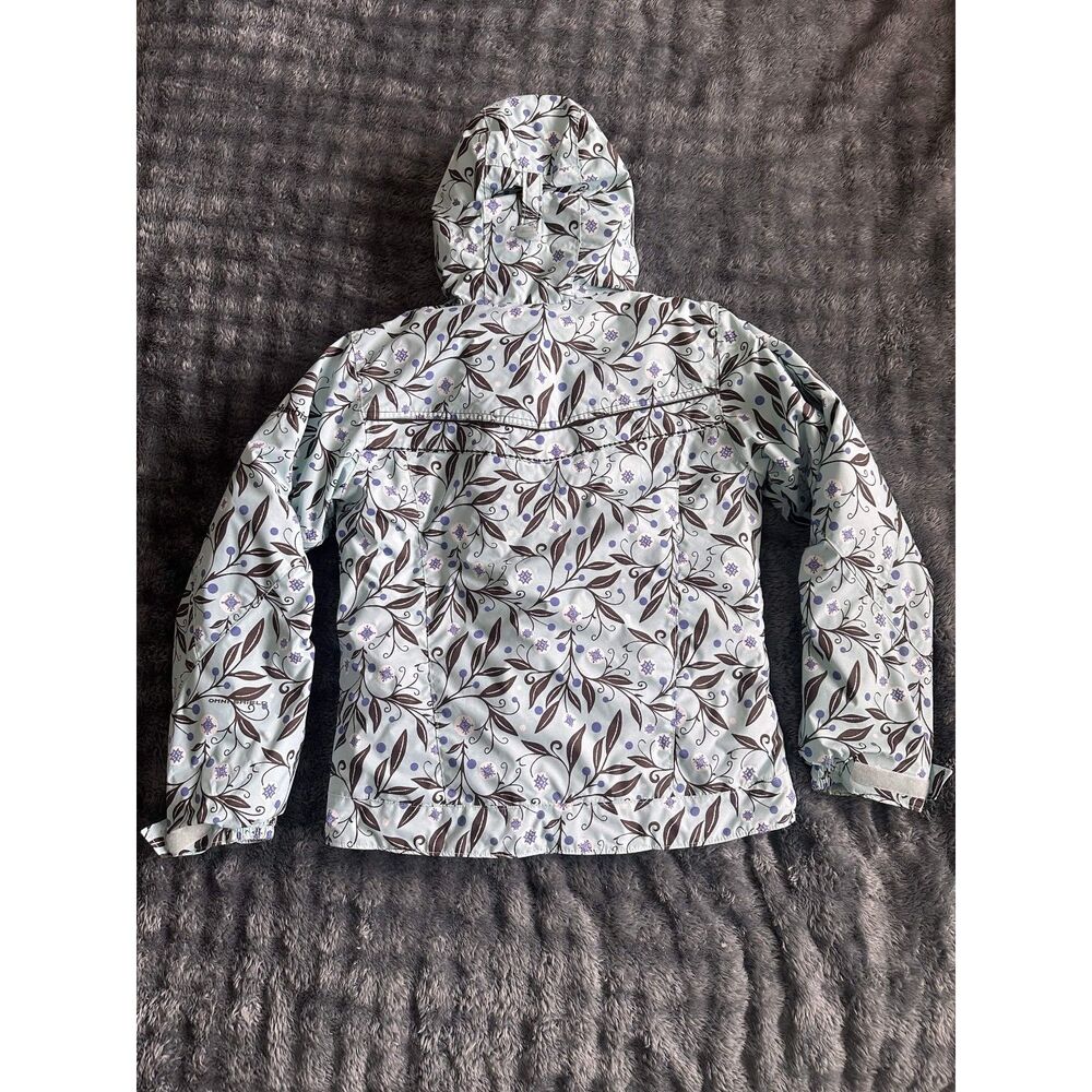 Columbia Youth Girls L 14/16 Omni-Shield Floral Ski Jacket Blue Fleece Coat - Picture 2 of 9